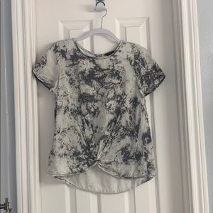 Black and white tie dyed top